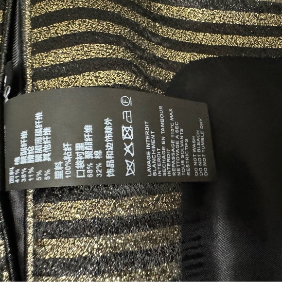 The Kooples Gold Striped Women’s Two Button Blazer Size 38 - Picture 10 of 12